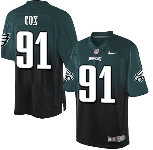 Men's Elite Fletcher Cox Nike Jersey Midnight Green/Black - #91 Fadeaway NFL Philadelphia Eagles